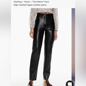 ARITZIA Melina vegan leather pants NEVER WORN